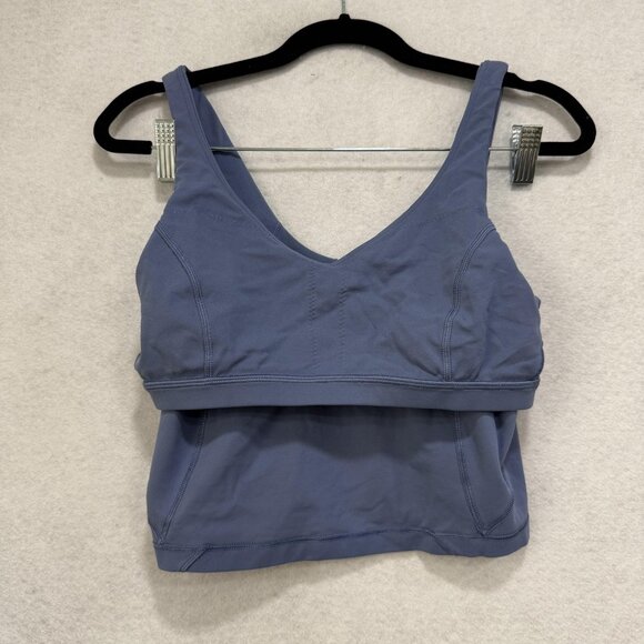 Lululemon Tank Top Womens 8 Blue Wundermost V-Neck Shelf Bra Athletic Yoga Gym - Picture 6 of 7